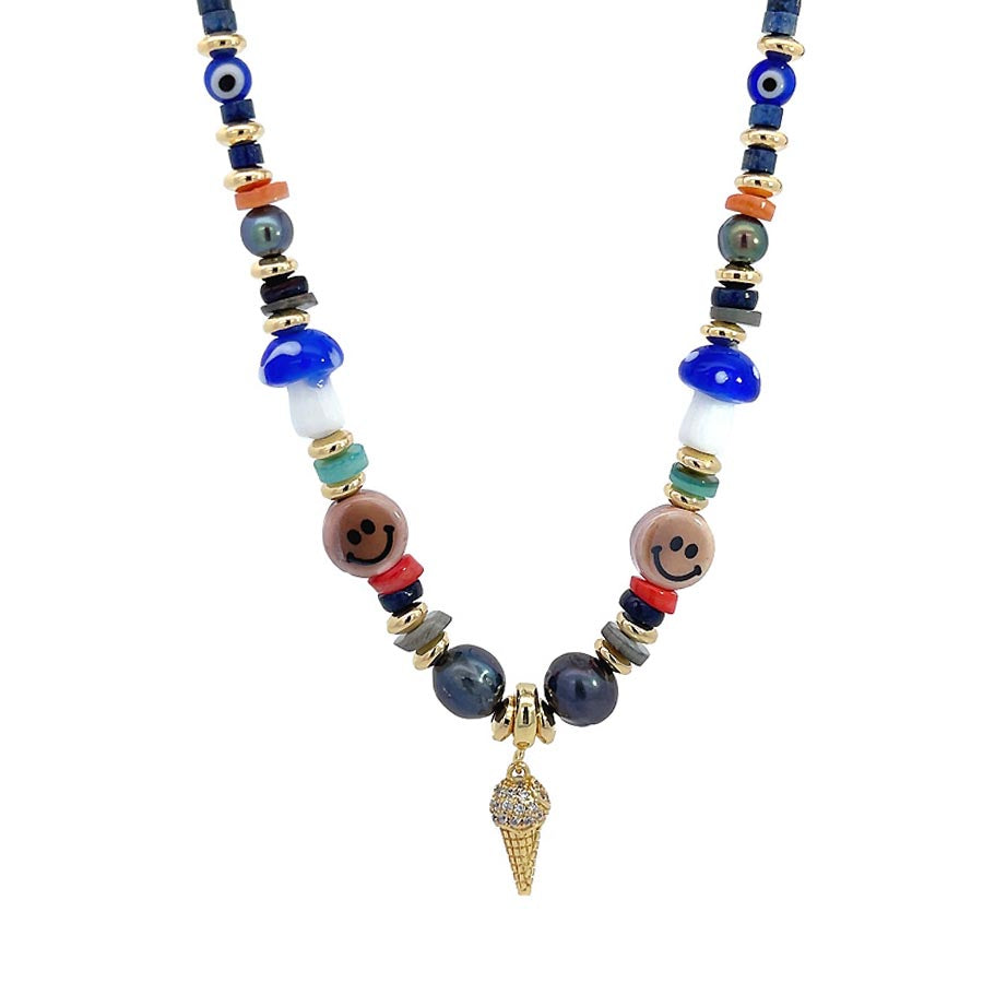 “Summer Vibe” Gemstone & Glass bead Necklace