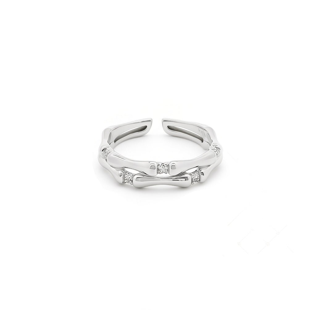 “Bronya” 925 sterling Silver Bamboo Ring / Silver
