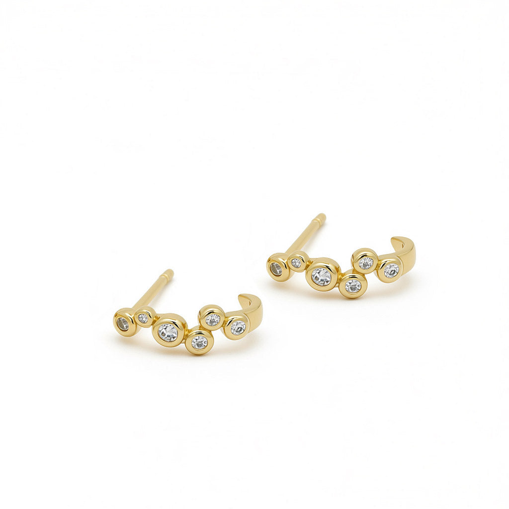 “Joyce” 925 sterling SILVER Mini Bubble Zirconia Earrings