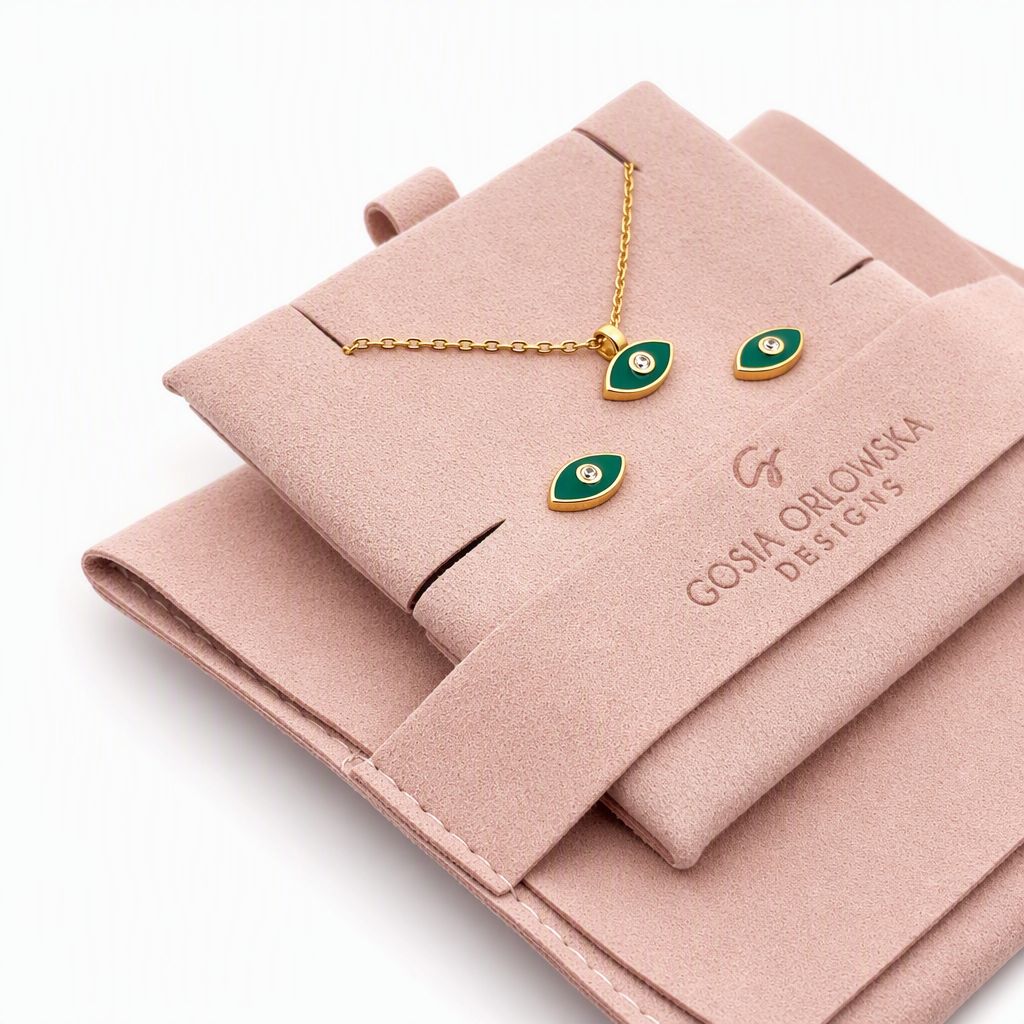 “Fae” Enamel 925 Sterling Silver Evil Eye Ear Studs