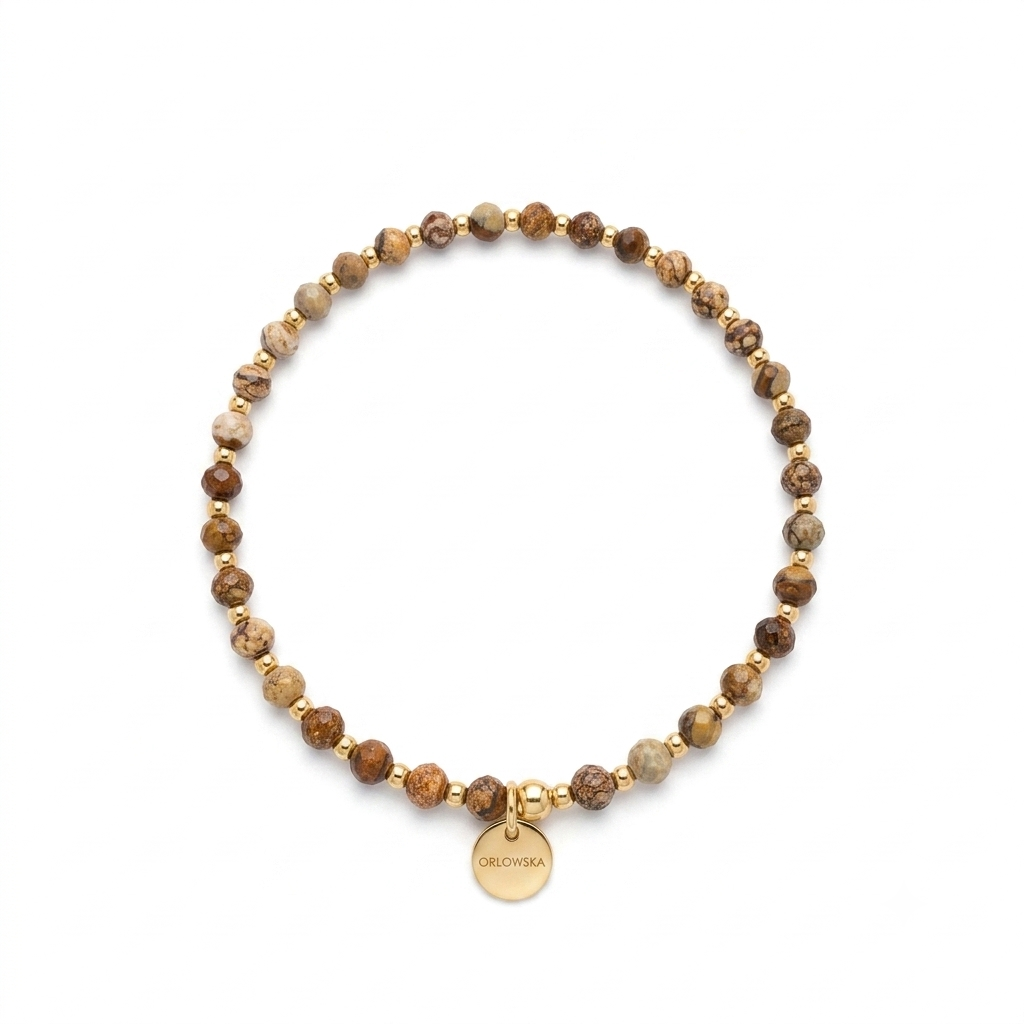 “Canyon” 2.5MM Picture Jasper Diamond Cut Bead Bracelet