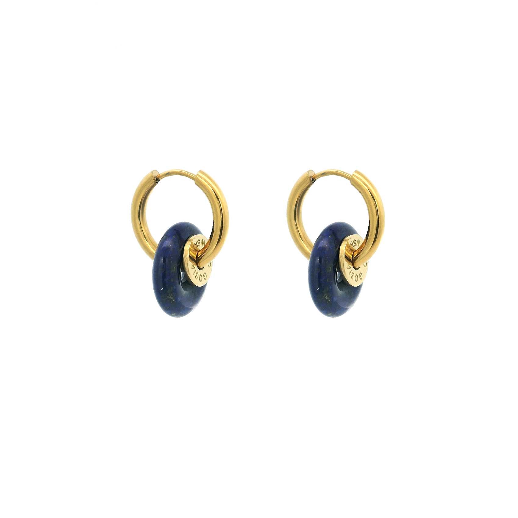 "Ciambella" 1.5 cm Lapis Lazuli Single Stone Earrings