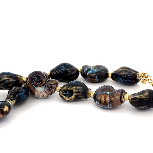 “Del Mare” Ceramic Seashell Choker - Deep Ocean Blue