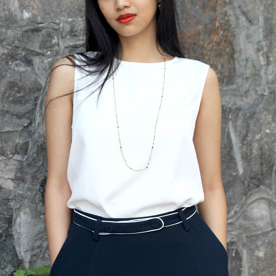 “Corey” Mix Cotton Silk Basic Crop Top