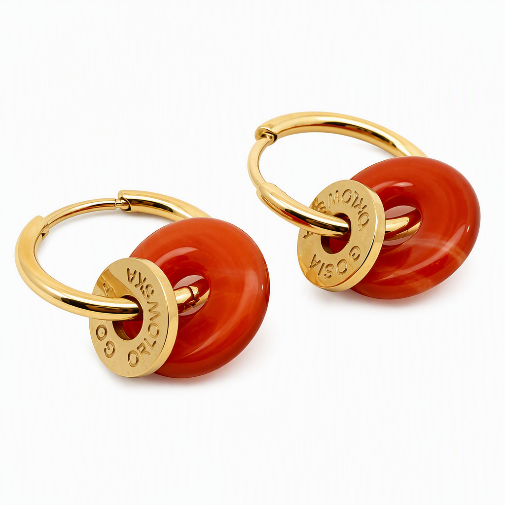 "Ciambella" CHIBI 1.2cm agate earrings