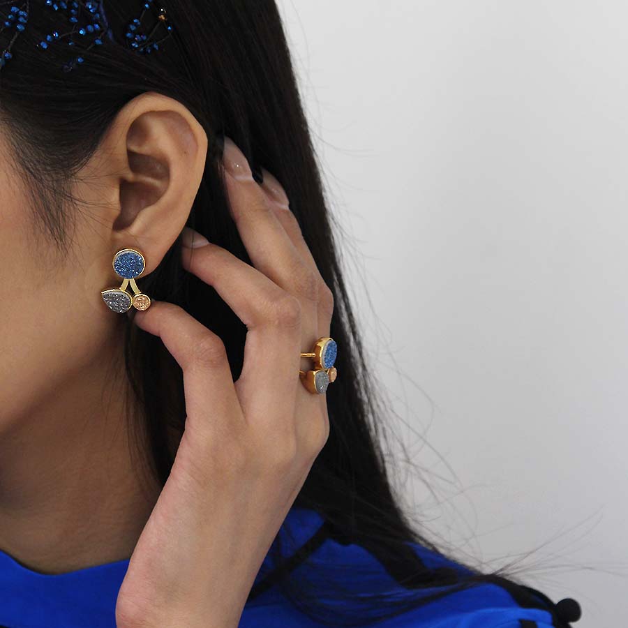 "Maya" 925 Sterling Silver druzy Earrings