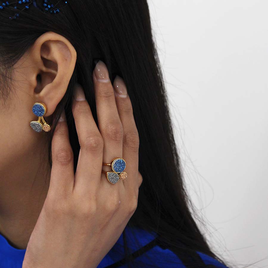 "Erika" 925 Sterling Silver druzy Ring