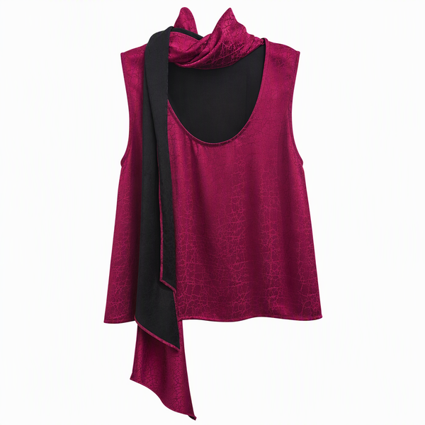 “Cadena” Magenta Removable Collar Top
