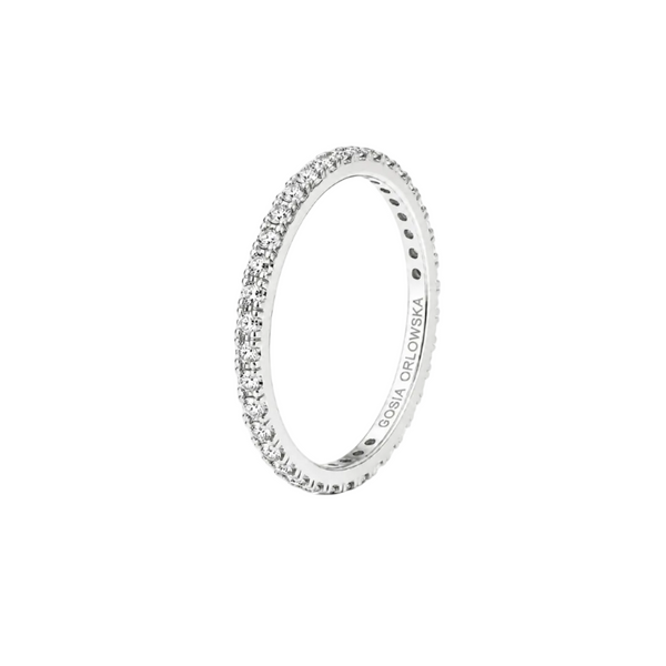 “Ernest” 925 sterling Silver Shimmering Zirconia Ring/silver
