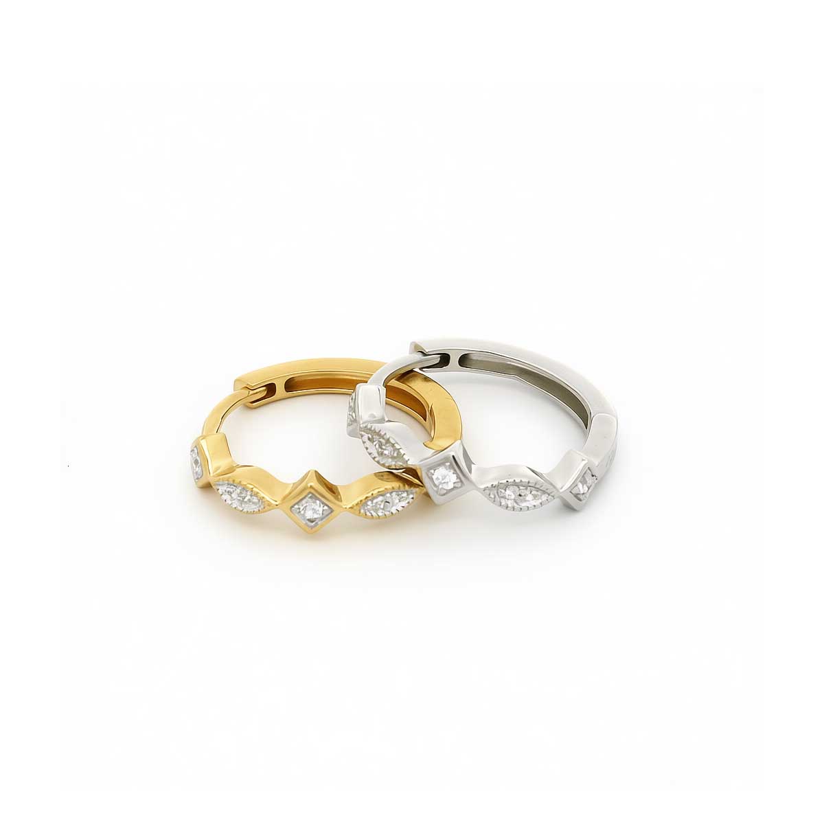 “Starlight” Twinkling Zirconia Gold Vermeil Hoop Earrings