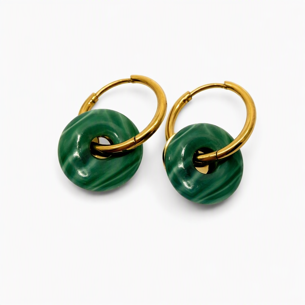 "Ciambella" CHIBI 1.2cm agate earrings