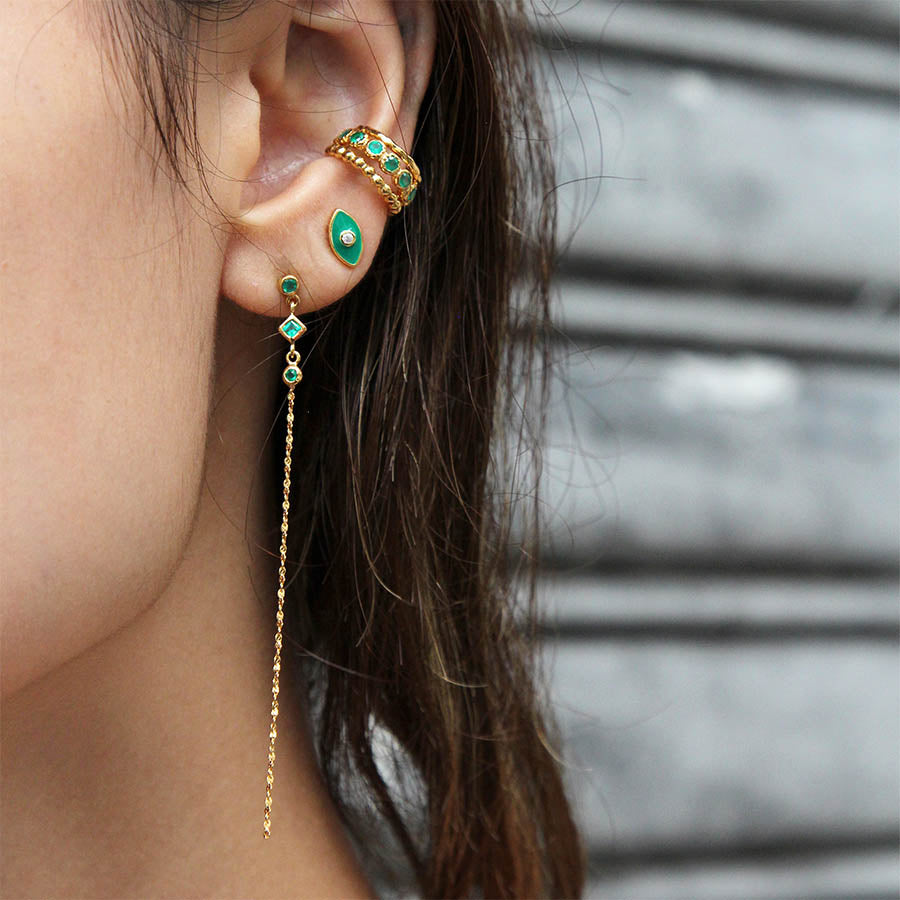 “Forest” Green Onyx Ear Cuff