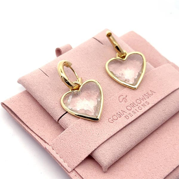 Gemstone Heart Earrings