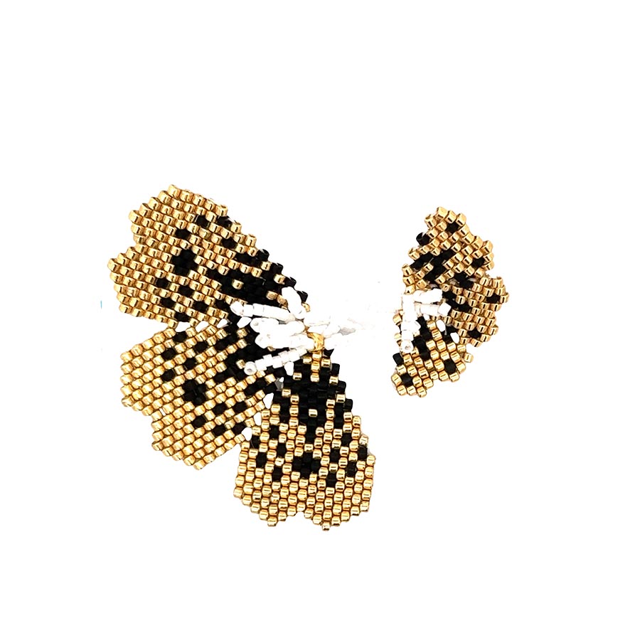 "NOLA" BEADED GOLDEN BUTTERFLY EARRINGS