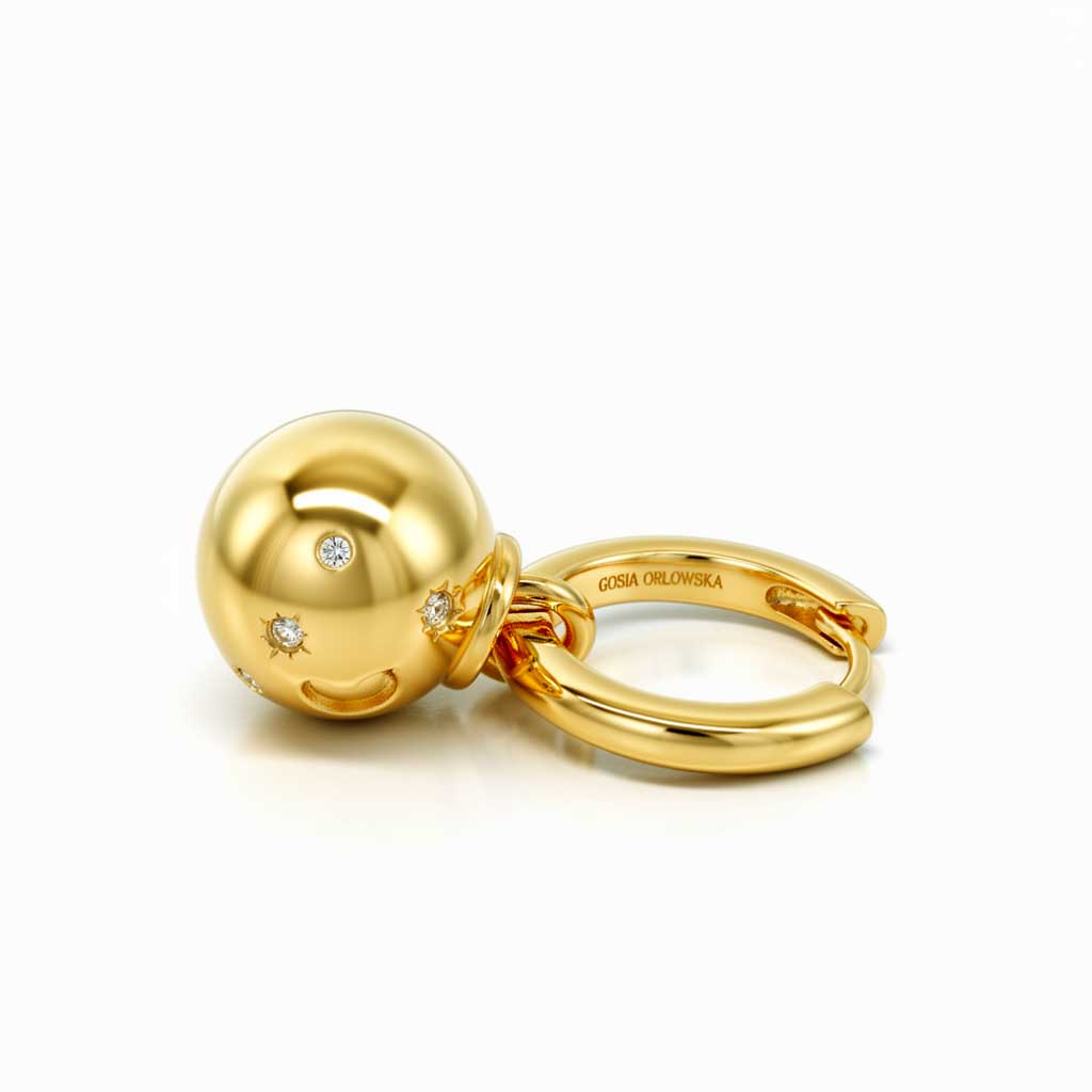 “Lilia” Moon Star Ornament Charm Earrings / Gold