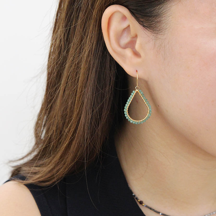 "Chiyo" Beaded Drop Earrings 28 mm