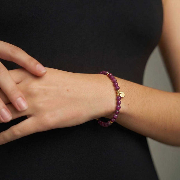"Alora" 4 mm Indian Ruby Bracelet