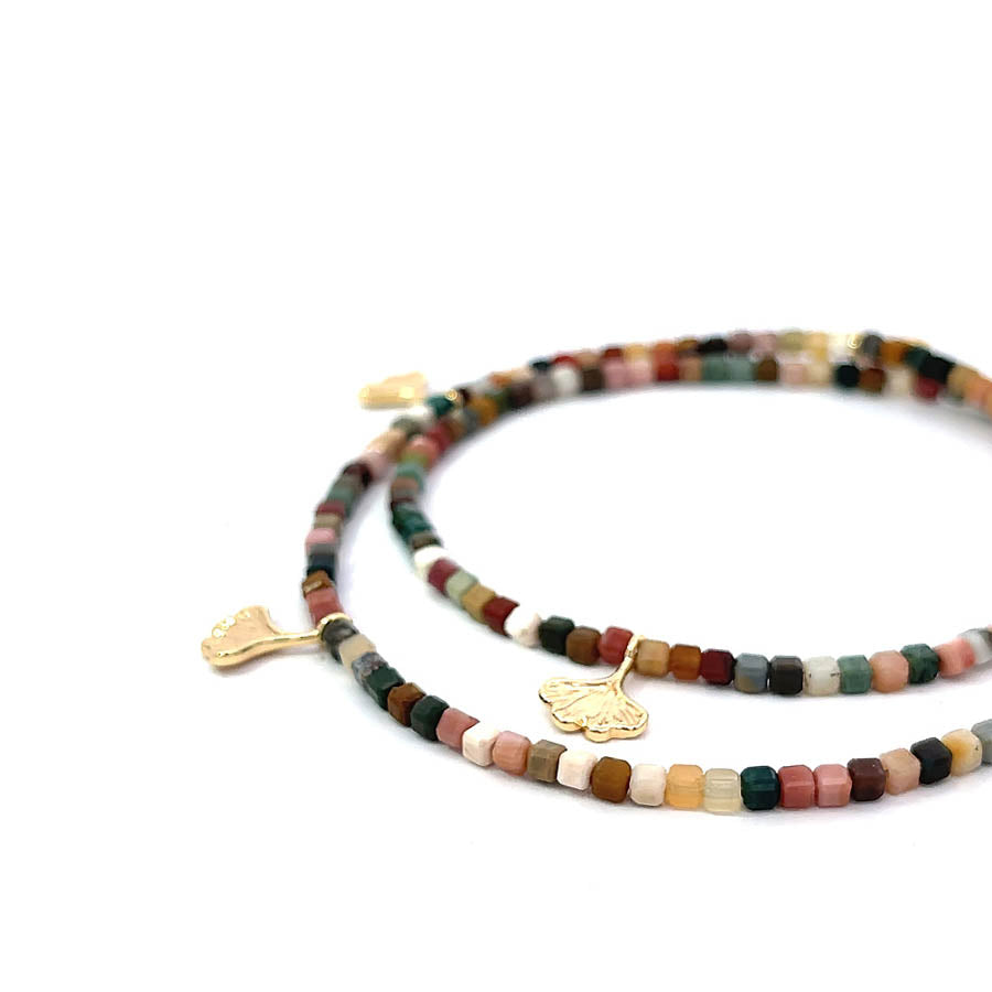 “Ginkgo” Mini Gemstone Bead Choker