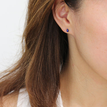 9K GOLD MINI LAPIS DROP EARRINGS