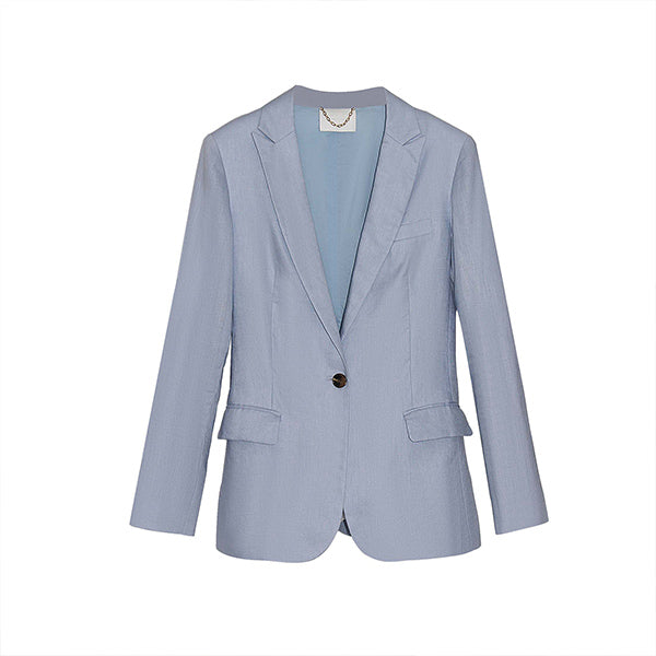 " LYLA" LINEN BLAZER - BABY BLUE