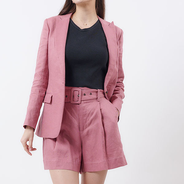 "LYLA" LINEN BLAZER - DUSTY PINK