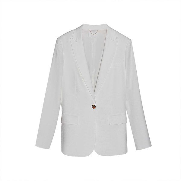 "LYLA" LINEN BLAZER - WHITE