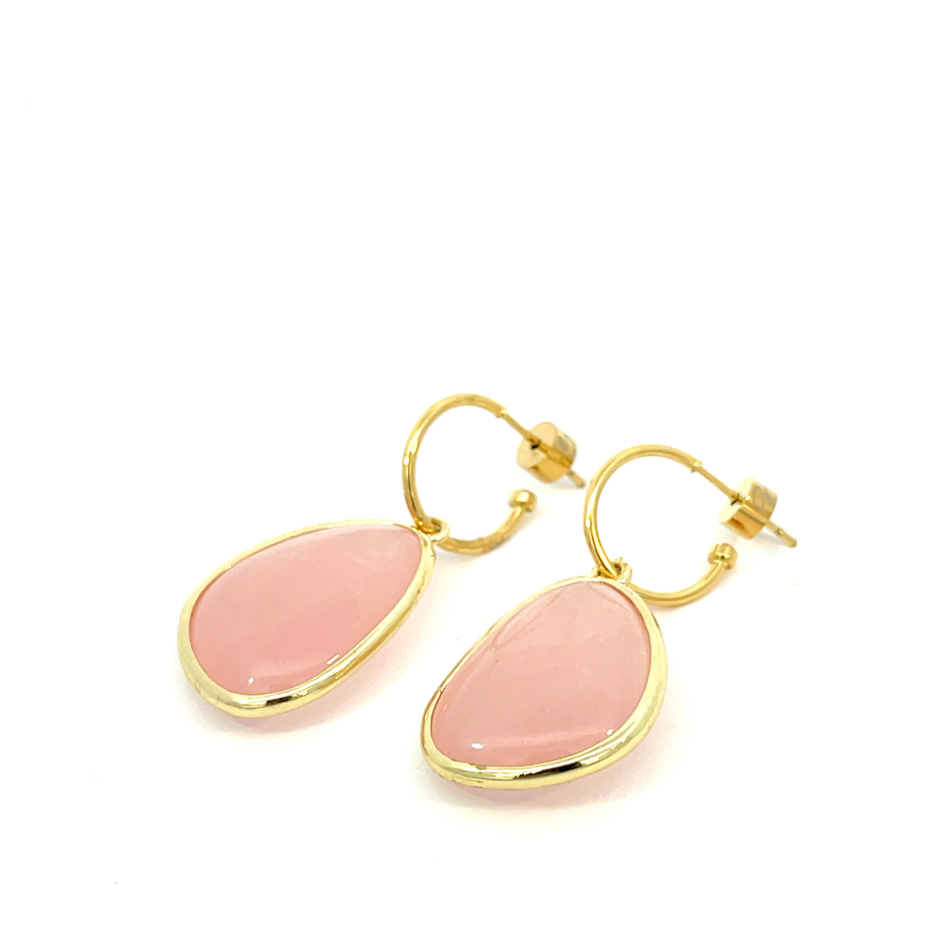 Trendy Pink Quartz Ezra Earrings by Gosia Orlowska