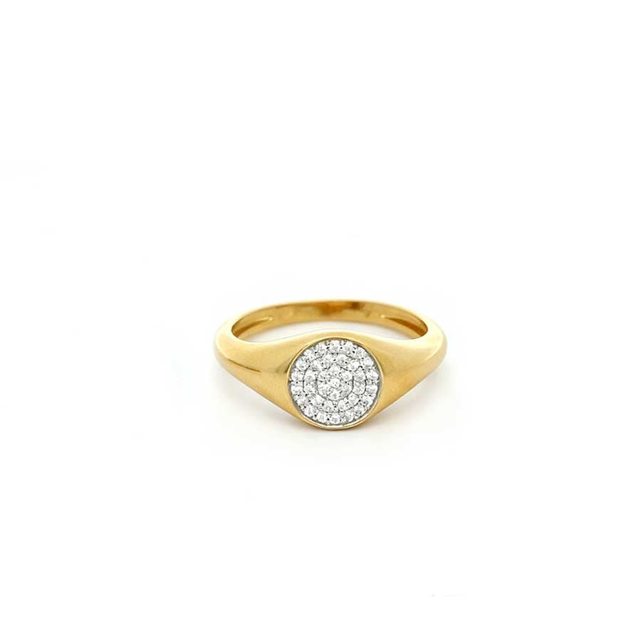 “Mahina” Illuminated Full Moon Zirconia Signet Ring