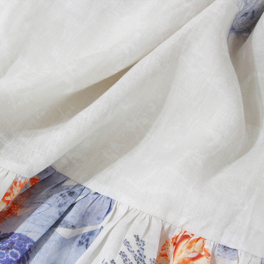 “MARE” Coral prints Linen Dress