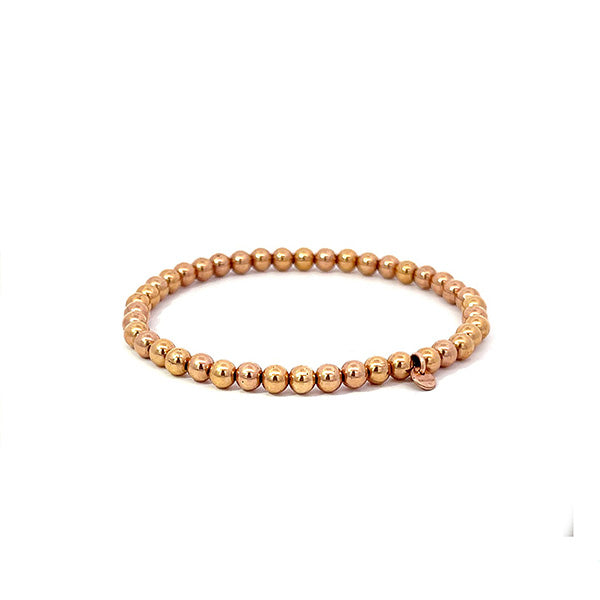 "MIA" STERLING SILVER ROSE GOLD 4MM BEADED BRACELET