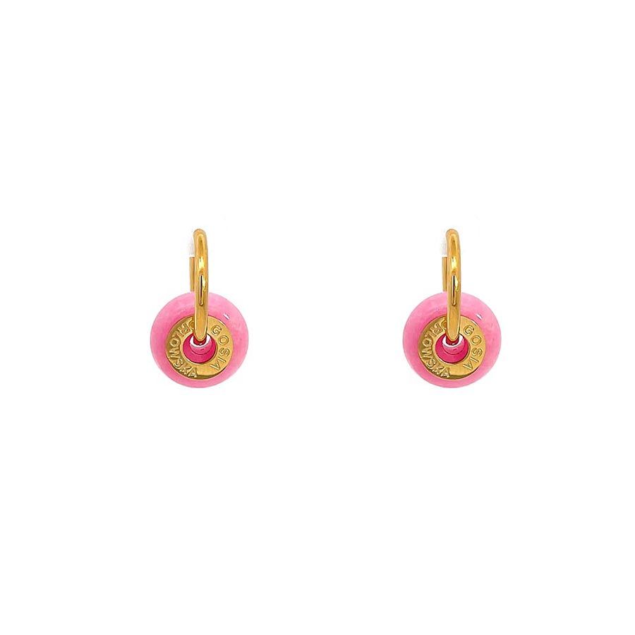 "CIAMBELLA MINI" 1.5cm Pink Agate Earrings