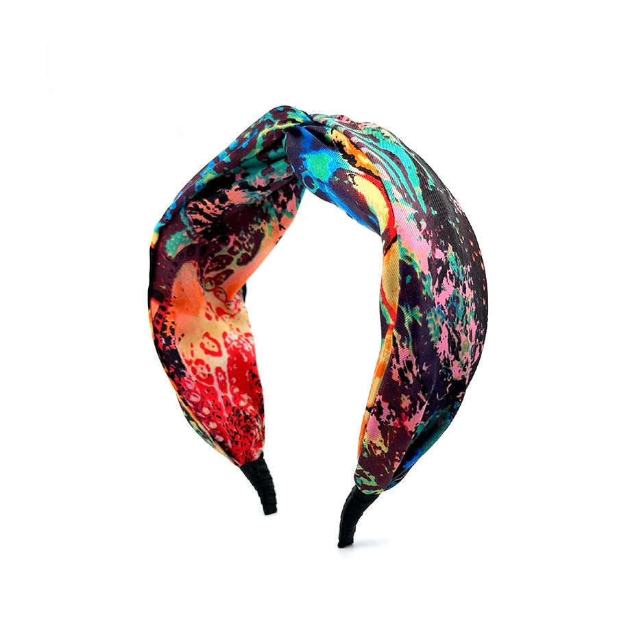 “Carnival” Jovial Colorful Pattern Twisted Style Silk Headband