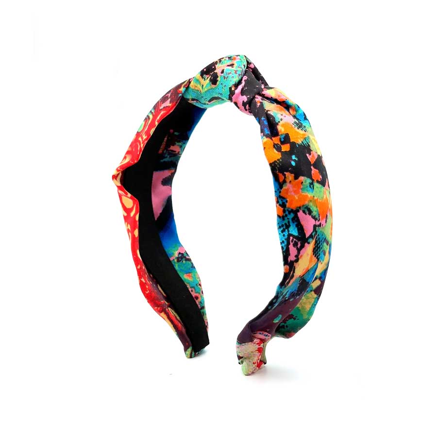 “Carnival” Jovial Colorful Pattern Knotted Style Silk Headband