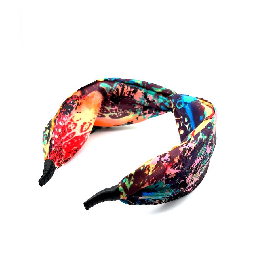 “Carnival” Jovial Colorful Pattern Twisted Style Silk Headband