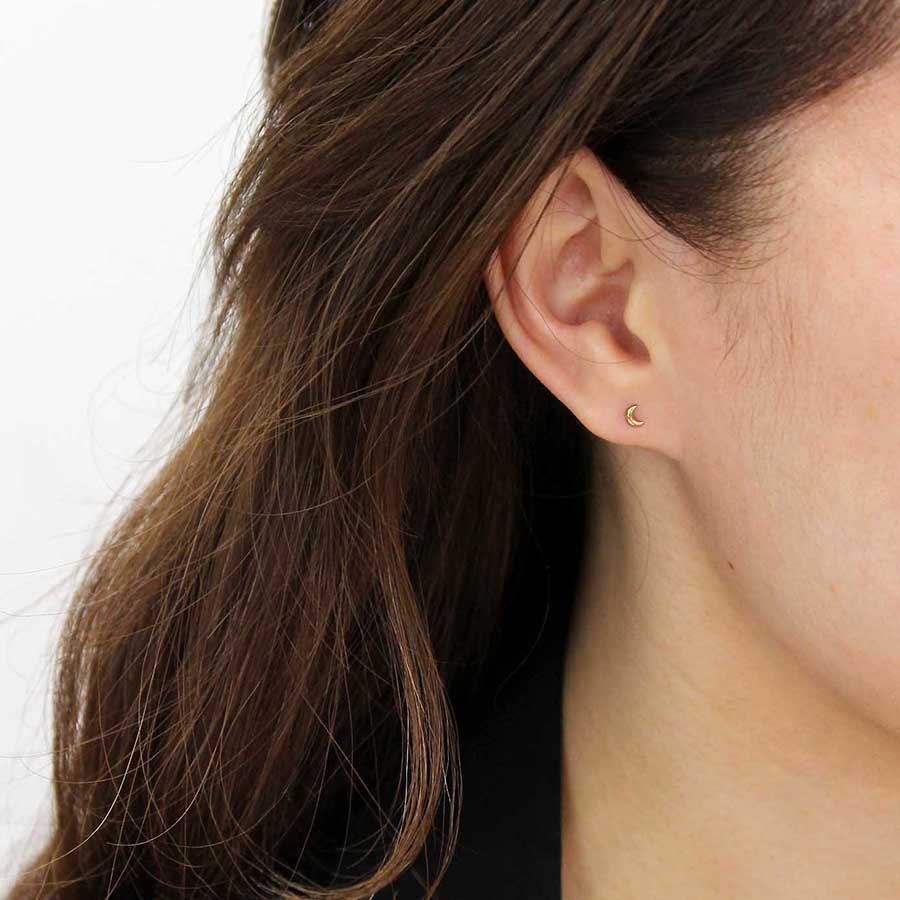 9k moon earrings