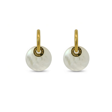 “CIAMBELLA” 2.5cm Mother of Pearl GLOBULE DROP EARRINGS