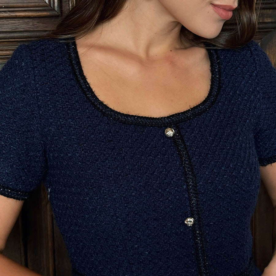 "Monica" Mix wool & cotton one-piece dress