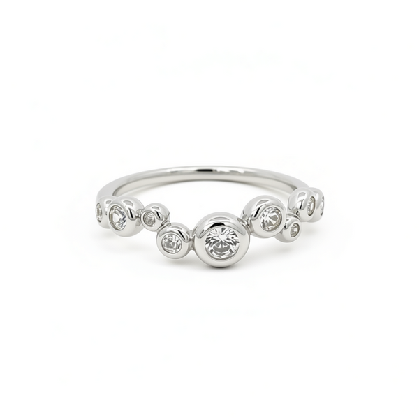 “JOYCE” 925 sterling Silver MINI BUBBLE ZIRCONIA RING / Silver