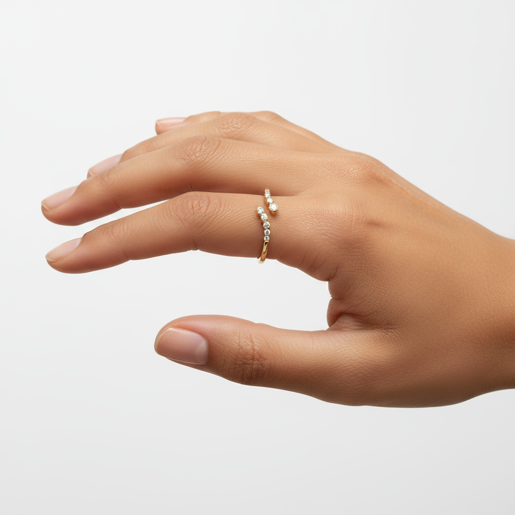 “Joyce” 925 sterling SILVER Snake Tail Zirconia Ring / Gold