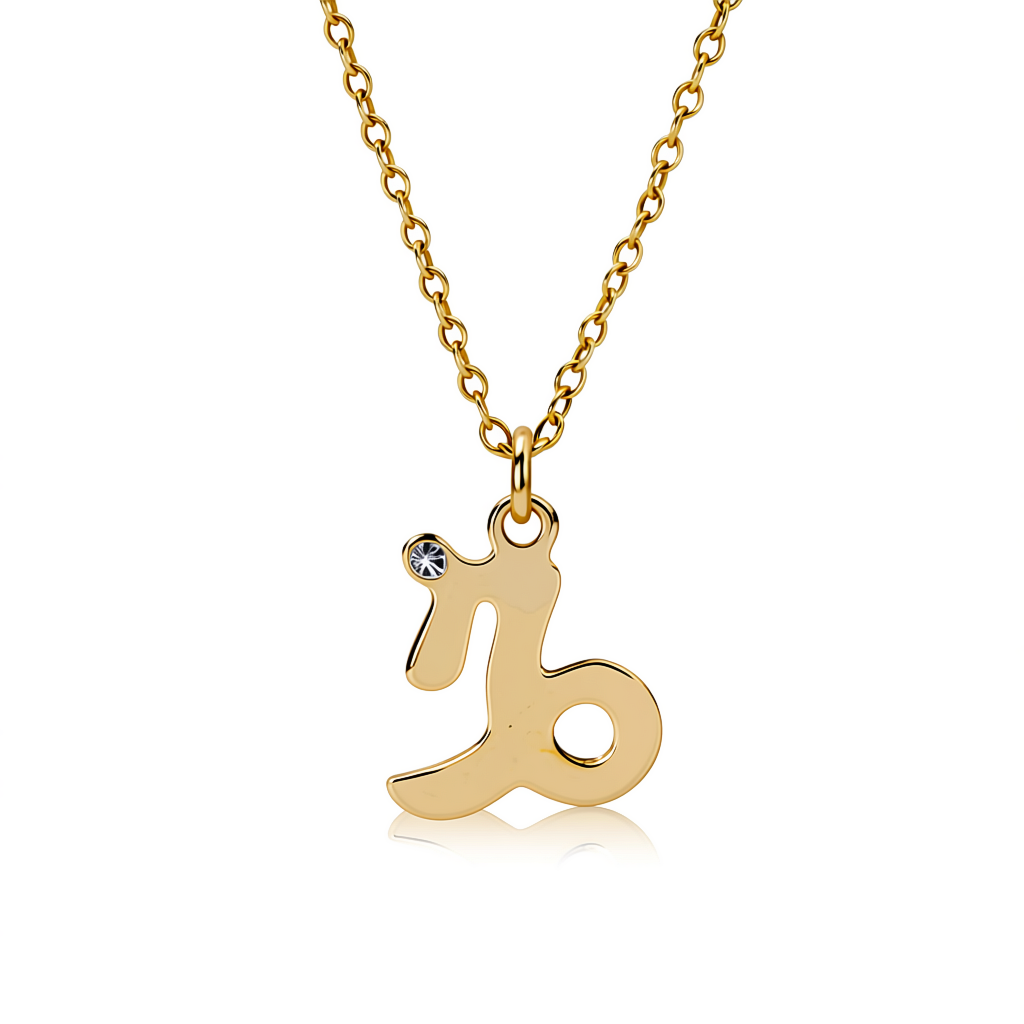 9K GOLD ZODIAC GOLD DIAMOND NECKLACE / CAPRICORN