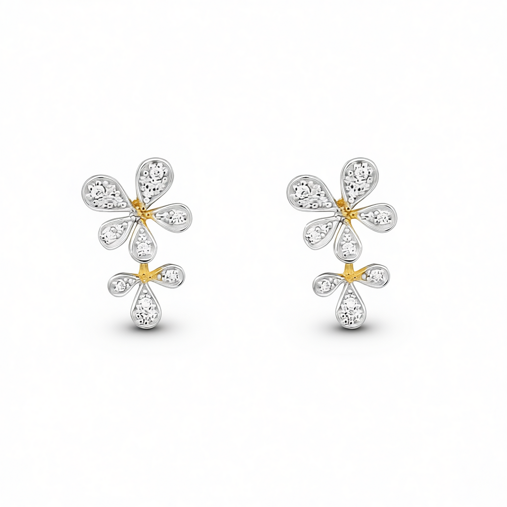 “Fleur” Fortune Petal Gold Vermeil Stud Earrings