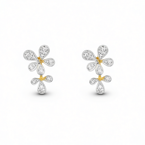 “Fleur” Fortune Petal Gold Vermeil Stud earrings
