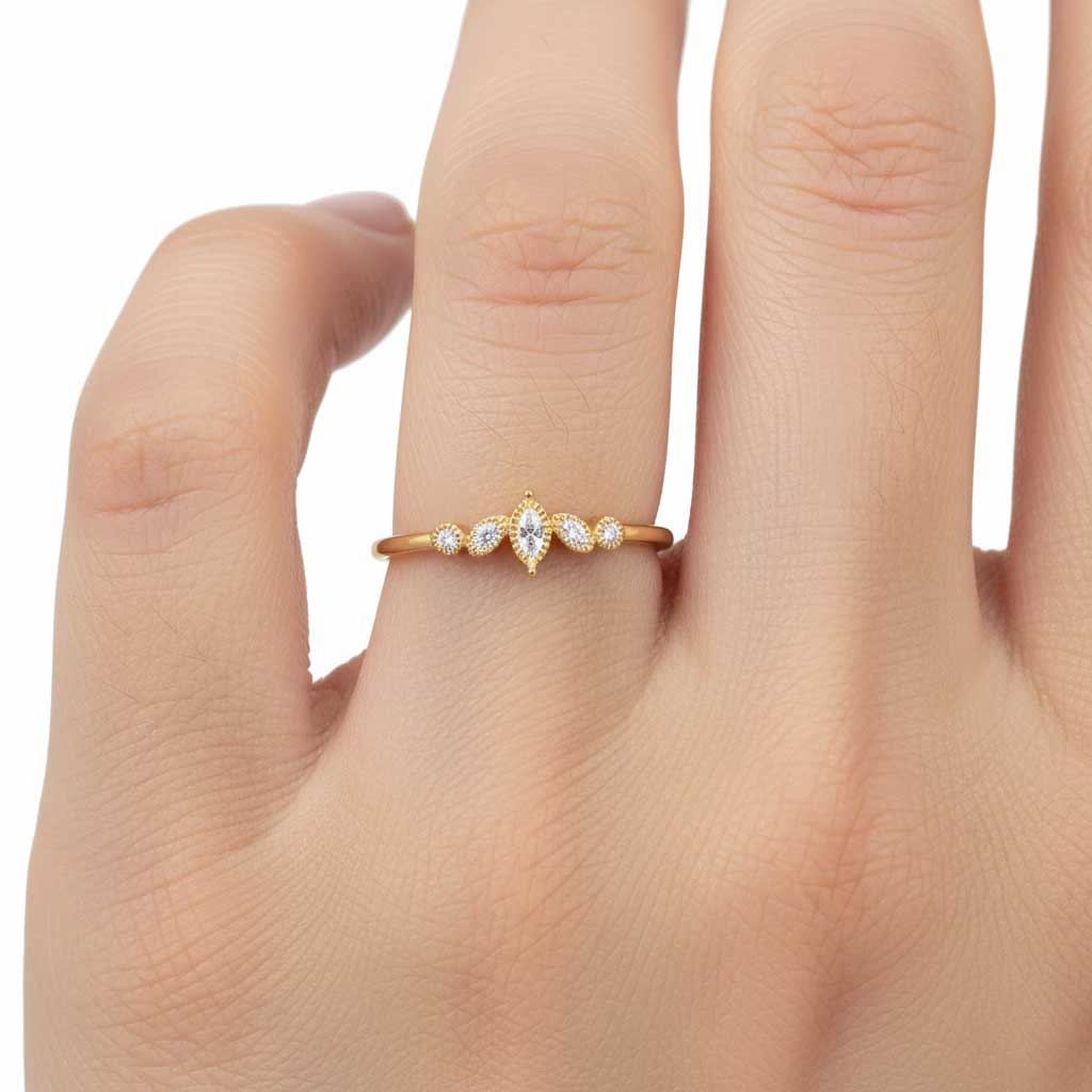 “Starlight” Twinkling Zirconia Gold Vermeil Ring