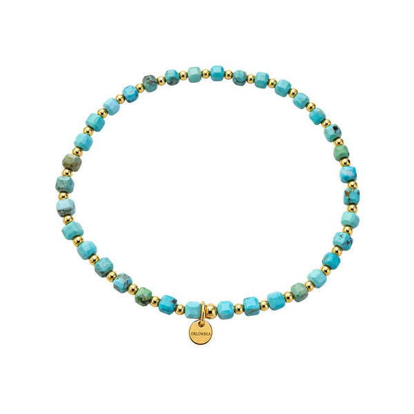 “Jaeda” 3.5mm Turquoise square shape Bracelet