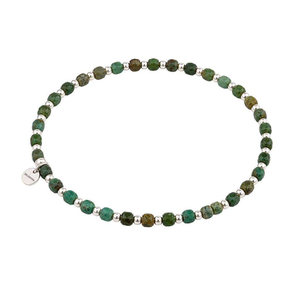 "Ginkgo" 2.5mm African Turquoise Square Bead Bracelet