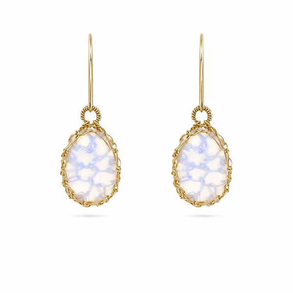 "Nati" Opal Net Oval Earrings