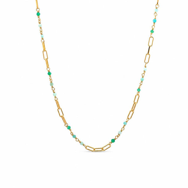 “Forest” 925 sterling silver Clip Chain & Beads Necklace