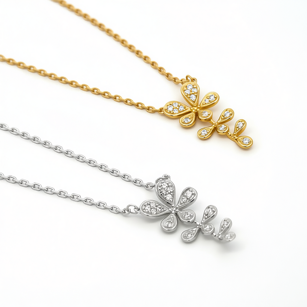 “Fleur” Fortune Petal Gold Vermeil Necklace