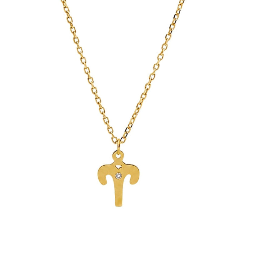 9K GOLD ZODIAC GOLD DIAMOND NECKLACE / ARIES