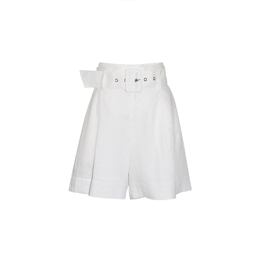 "Nova" Linen Shorts - White